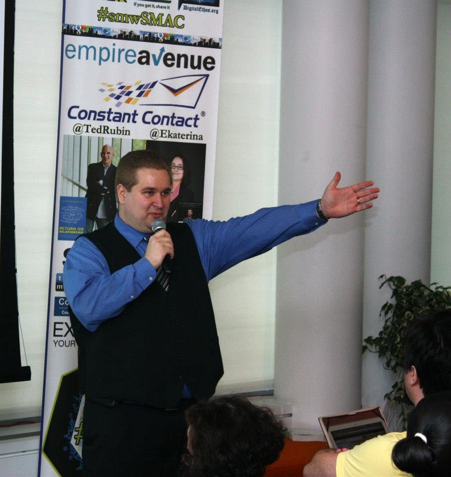 Basil Puglisi speaking at #smwSMAC during Social Media Week
